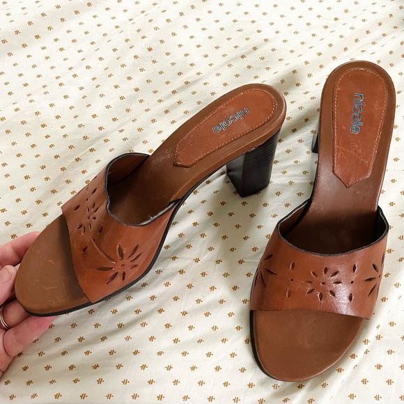 Boho Leather Heel Sandals - Picture 4 of 6